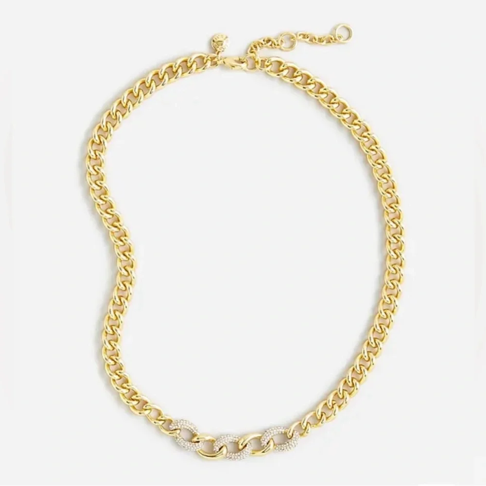 NWT- J.Crew Pave Crystal Chain in Gold
Tone Necklace - Picture 5 of 6